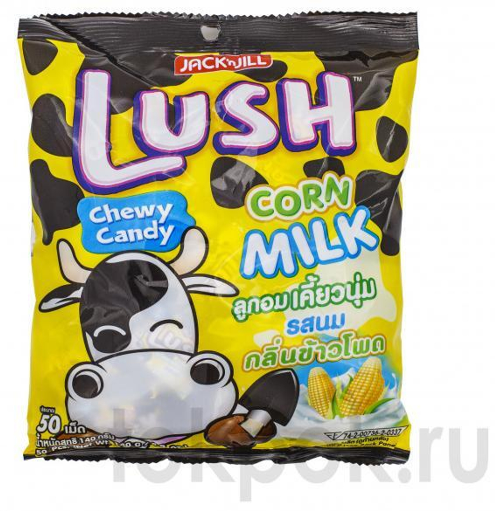 Жевательные конфеты со вкусом молочной кукурузы Lush corn milk, 140 гр
