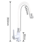 Смеситель для кухни, Frap, гибк излив, с картриджем, бел, F4041