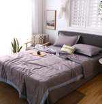 Комплект постельного белья Однотонный Сатин с Одеялом (простынь на резинке) FBR014