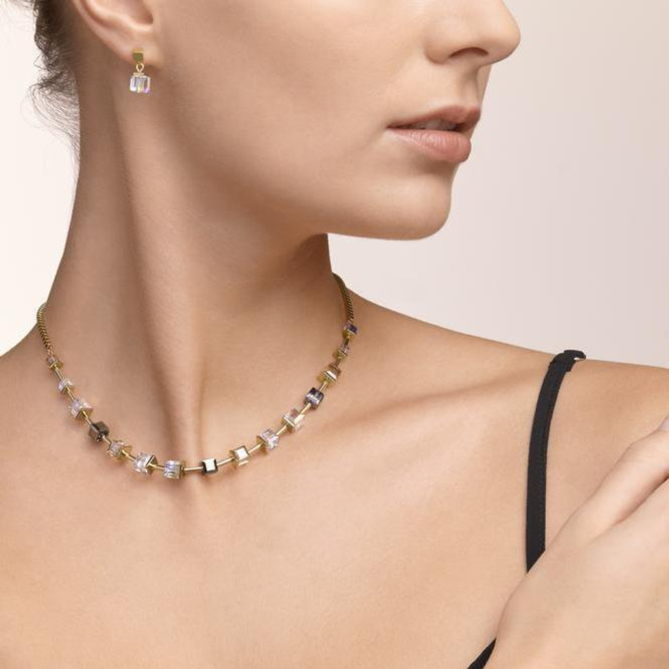 Колье Coeur de Lion Gold 4996/10-1600 цвет прозрачный, серый