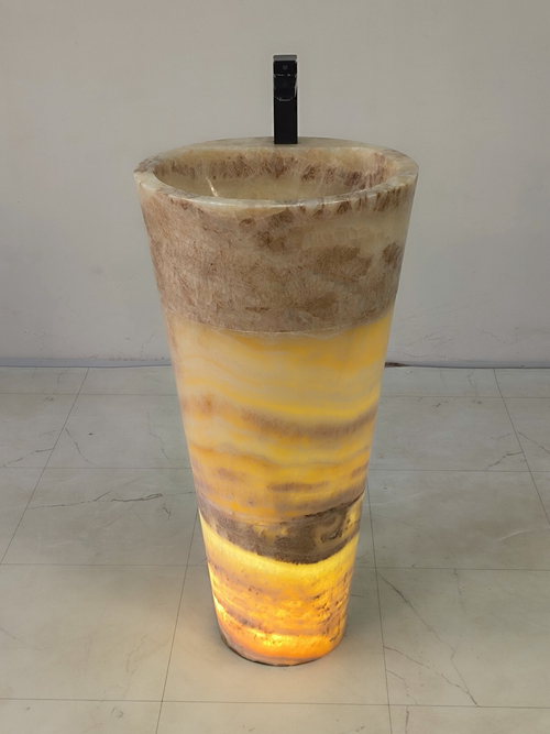 Раковина напольная из оникса Yellow ON-61343 (45*45*90)