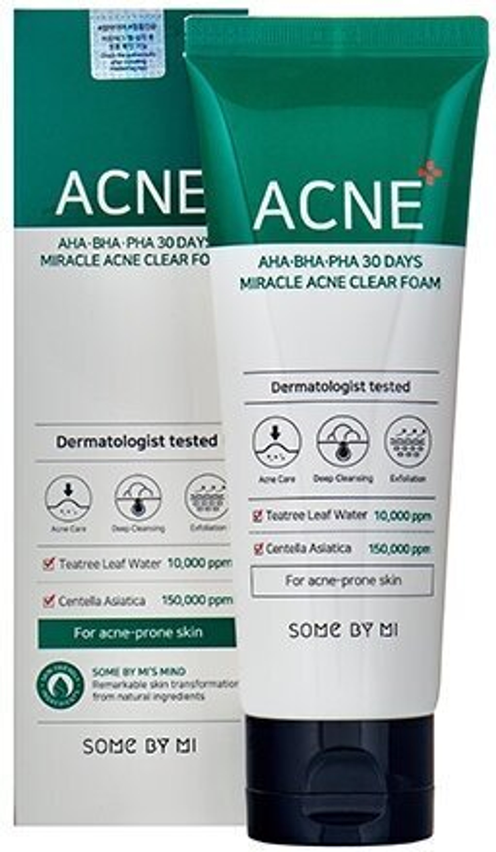 Some By Mi очищающая пенка AHA-BHA-PHA 30 days miracle acne, 100 мл, 120 г