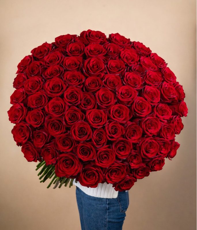 Букет премиальных роз Эксплорер 110 см (под ленту)