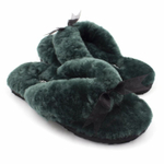 Ugg Fluff Flip Flop II — Dark Green