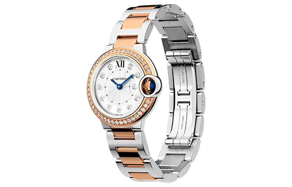 CARTIER Blue Balloon Collection Quartz Movement Women"s Watch 28mm Silver Dial