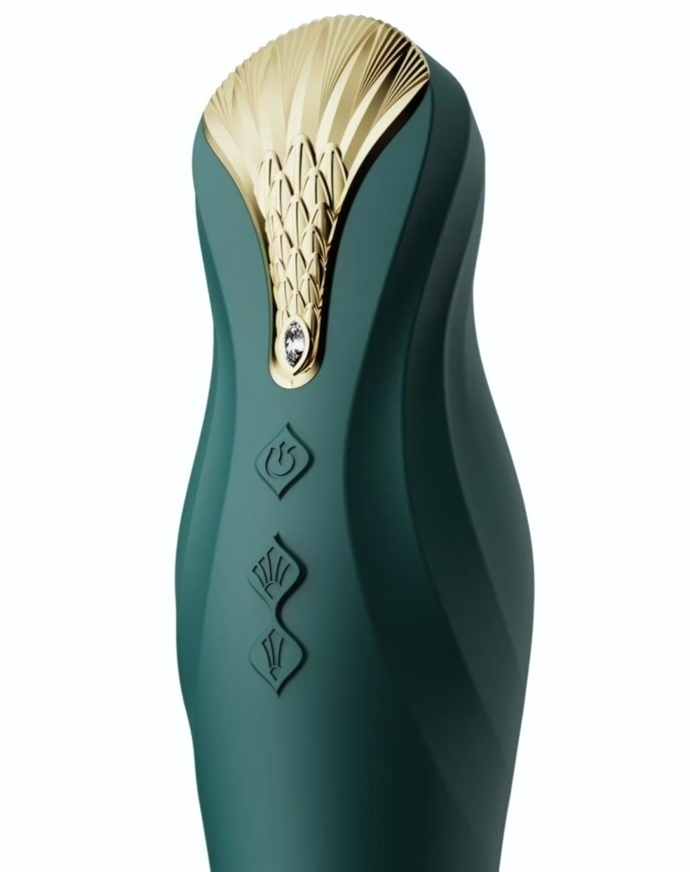 Изумрудный вибратор King с функцией возвратно-поступательных движений - 30,2 см. (Цвет: изумрудный)