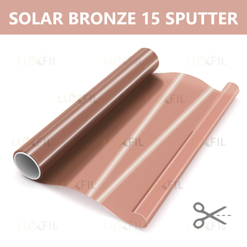 Пленка солнцезащитная зеркальная SOLAR BRONZE 15 LUXFIL, на отрез (ширина рулона 1,524 м.)