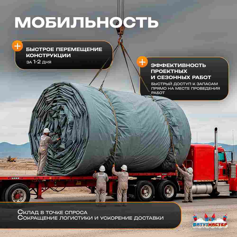 Ангар пневмокаркасный складской «Центр Грузов», 25×25×15 м