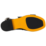 DOUCAL"S Python One Strap Sandals Women"s Black