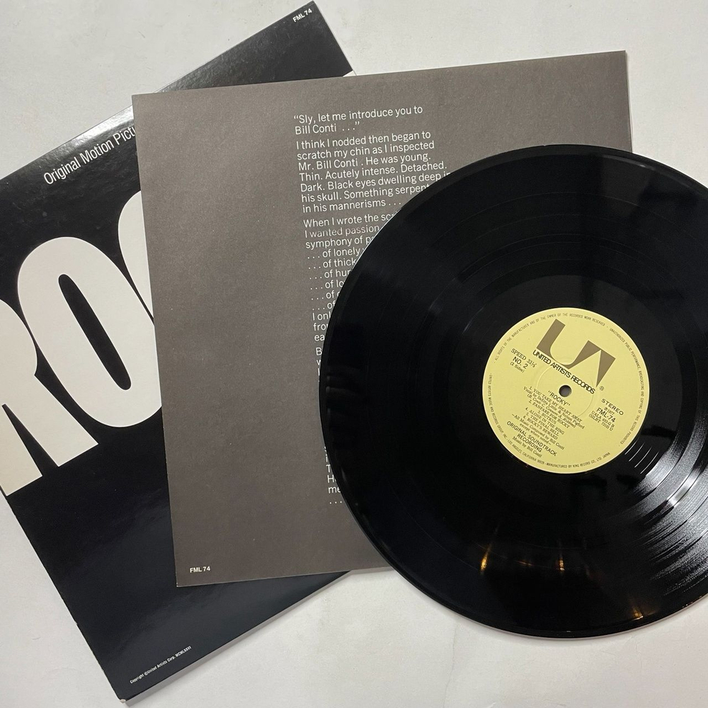 Винтажная виниловая пластинка LP Bill Conti Rocky Original Motion Picture Score (Japan 1977) (No Obi) Gonna Fly Now FML-74