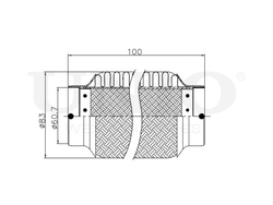 Гофра глушителя 60x100 мм InnerBraid UNIO EXP-60100