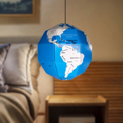 бумажный конструктор 3D пазл глобус раскраска Страны мира ТамТут голубой Декор для дома, подарок