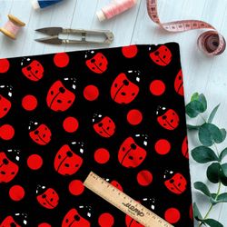 Ткань премиум бифлекс бижьи коровки