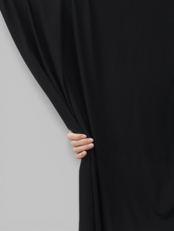 Микрофибра бельевая в рубчик матовая эластичная черная