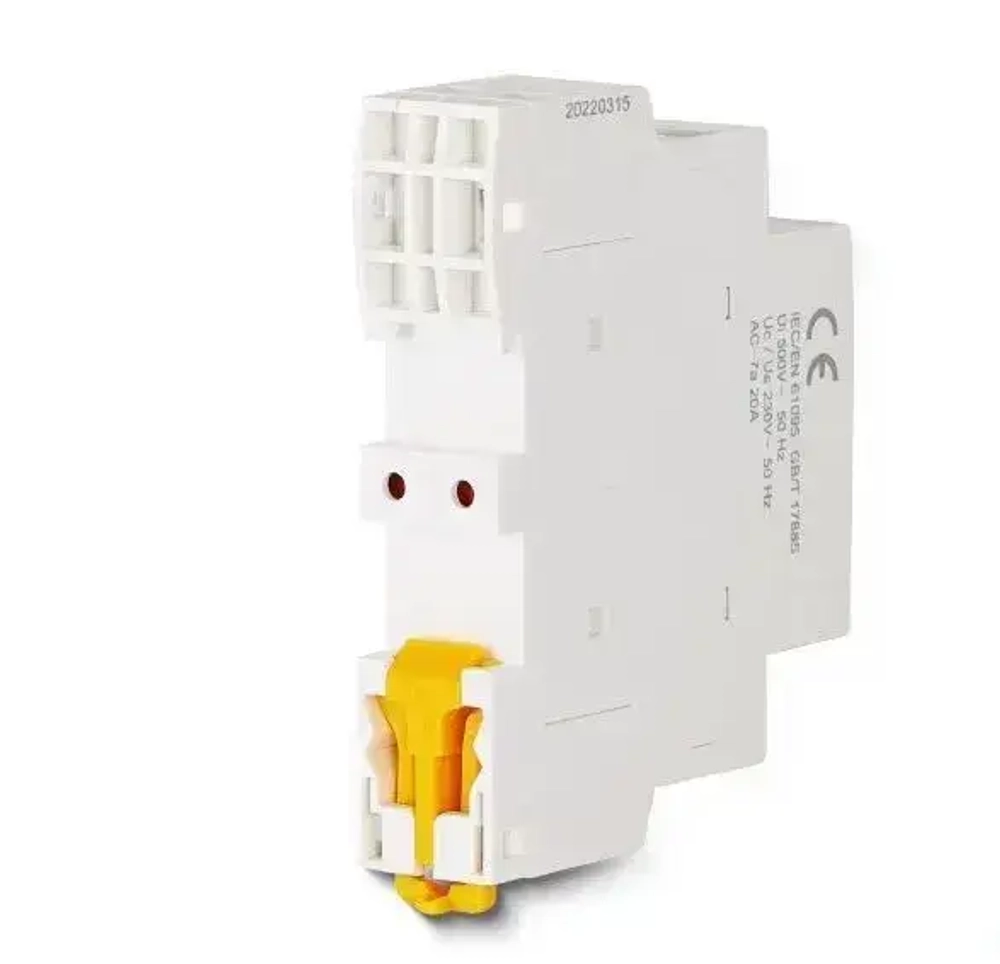 Контактор модульный CDCH8s25, 25 Ампер, 220 Вольт, нормально разомкнутый (2NO), двух полюсный, катушка 220 вольт, пускатель магнитный.