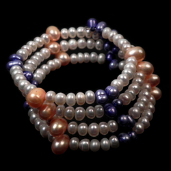 Браслет "Пружинка Капри" жемчуг микс