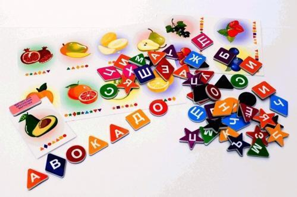 Магнитный набор "Буквы прилипалы. Фрукты" (Ракета)