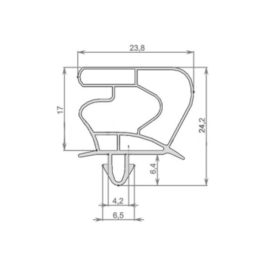 Уплотнитель для холодильника Liebherr FKDv 4312 Index 20G/001 (стекло) 1665*580 мм (023 АНАЛОГ)