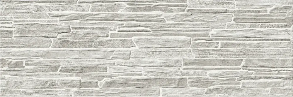 Настенная плитка ALMA Ceramica TWA11ROK717 Rocko 60x20 серая глянцевая рельефная под бетон / цемент