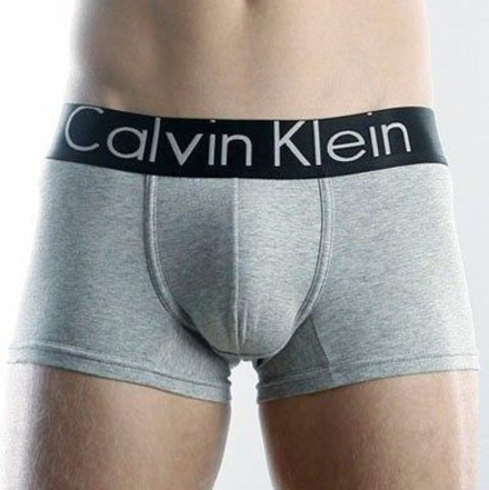 Мужские трусы боксеры серые с черной резинкой Calvin Klein Steel Black Waistband Grey CK02105