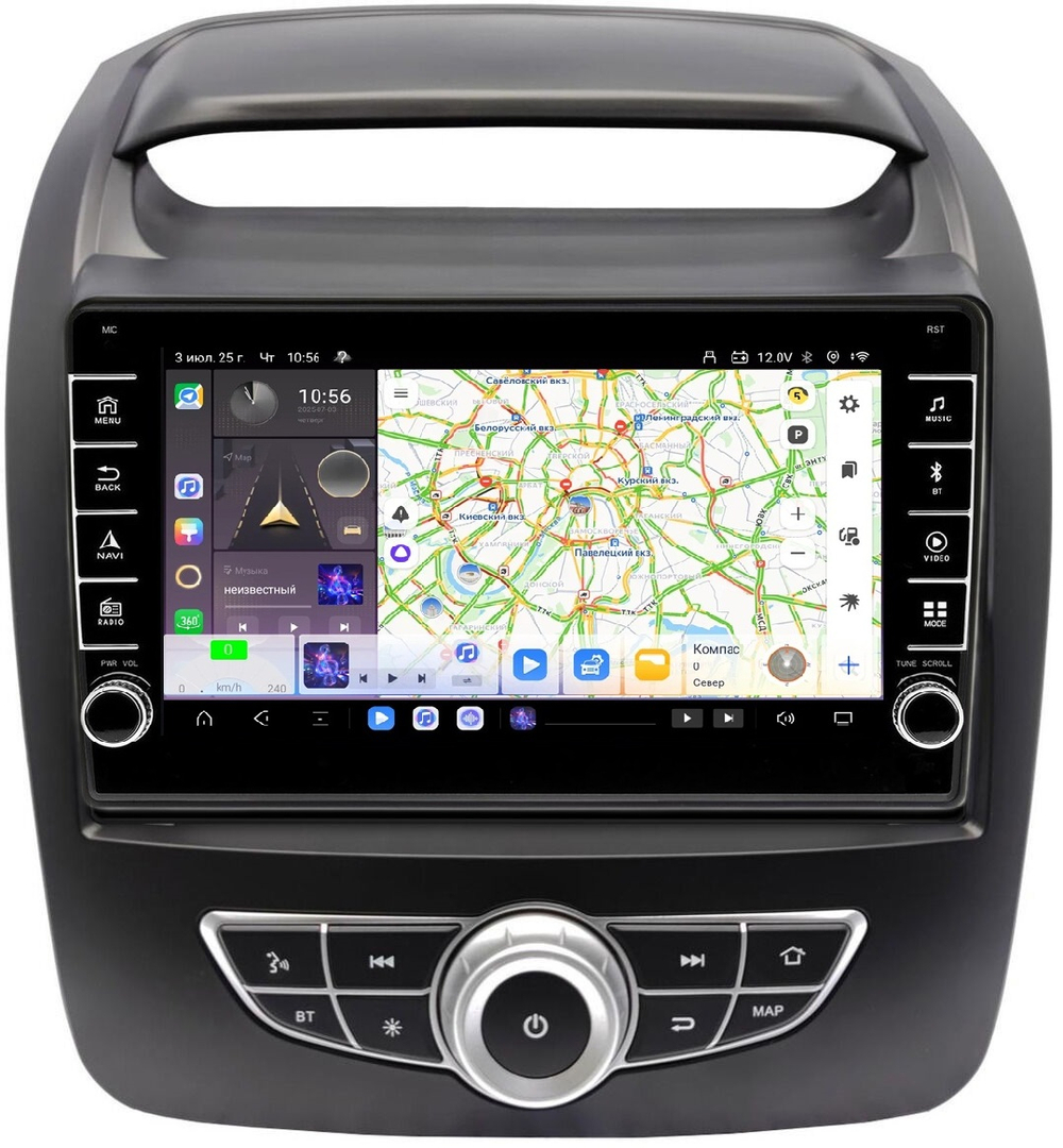 Магнитола для KIA Sorento 2012-2020 (климат на штатном экране) - Carmedia OL-9794-2 (кнопки и крутилки) Android 13, TS20, 6+128Гб, CarPlay, 4G SIM-слот