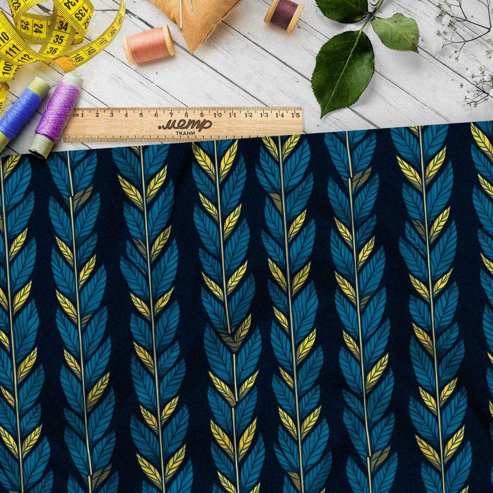 Ткань премиум дюспо экзотические колосья