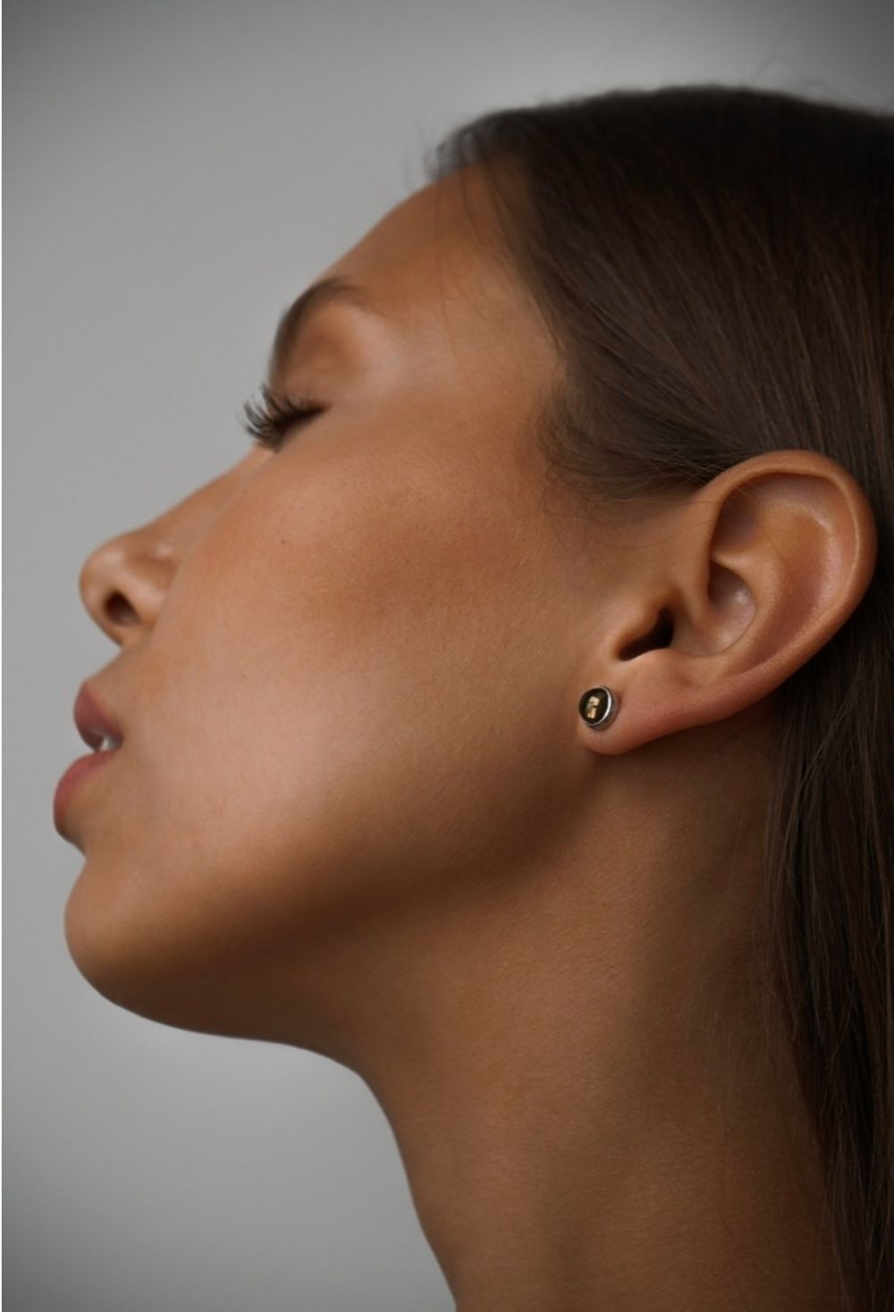 Пусеты мини Sunset с раухтопазом