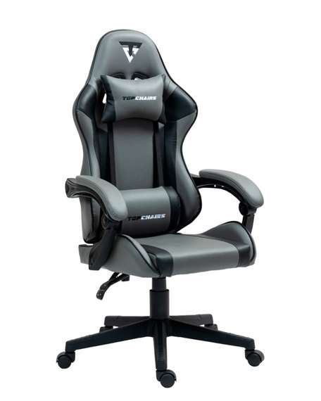 TopChairs Commander серо-черный
