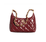 Сумка CHANEL Hobo Burgundy из лакированной овечьей кожи с позолоченной цепью