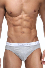 Светло-серые мужские трусы-слипы с контрастными надписями на резинке (Размер: XL) (Цвет: светло-серый)