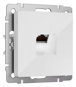 Розетка Ethernet RJ-45 и со шторками, без рамки Werkel белый W5120101