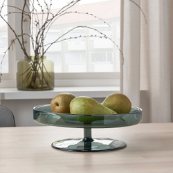 IKEA OMBONAD  (ИКЕА ОМБОНАД)  -  Тарелка, стекло серое, 29 см