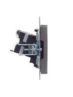 BRITE Розетка компьютерная двойная RJ45 кат.5E РК10-2-БрС сталь IEK