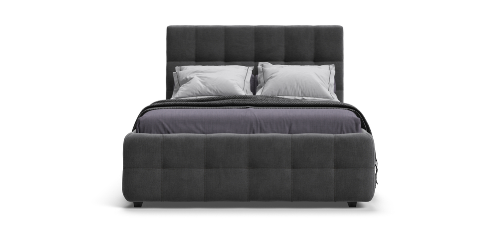 Босс Кровать+ПМ 160 Велюр Монолит серый