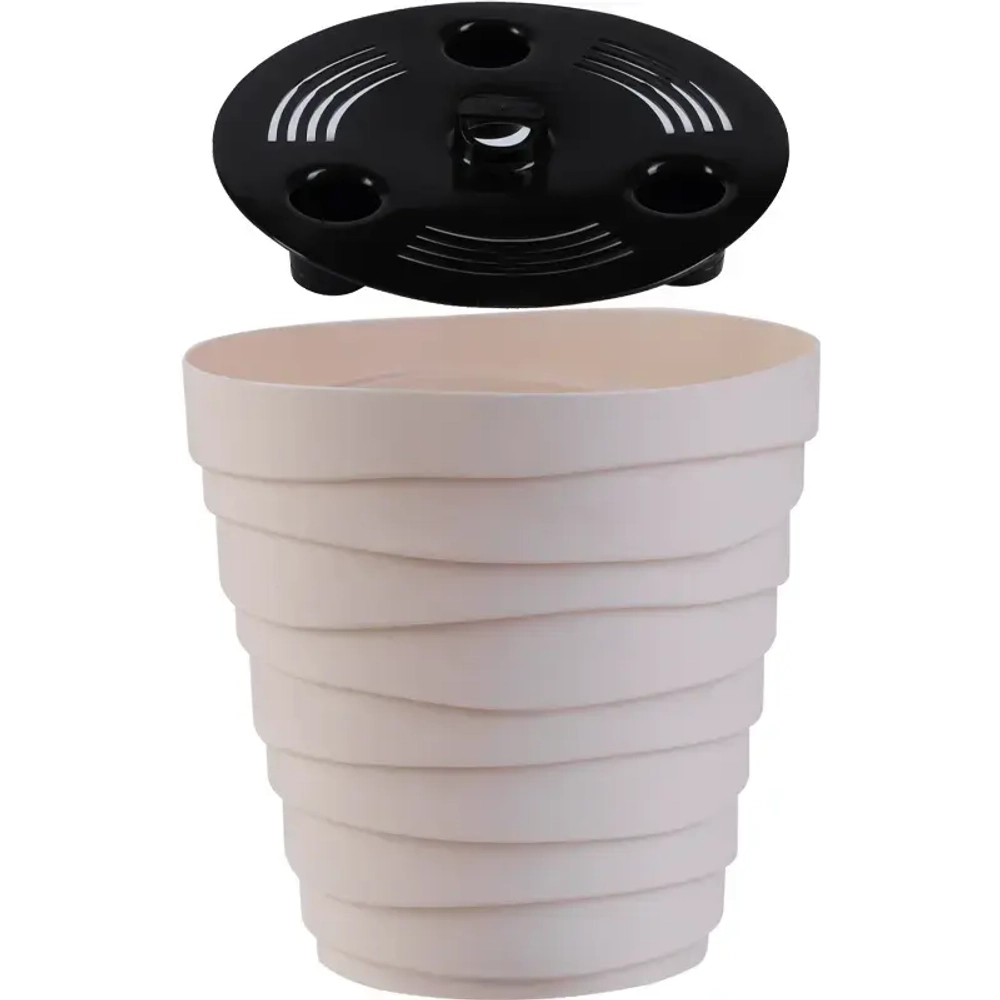 Кашпо для цветов пластиковое 3,5л d-19,7см «Бархан» Кремовый