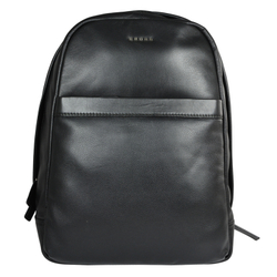 Качественный фирменный брендовый американский мужской чёрный рюкзак из натуральной кожи наппа Cross Renovar Black AC942262