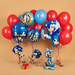 Шар с клапаном (17''/43 см) Мини-фигура, Ежик Аниме, Синий, 1 шт.