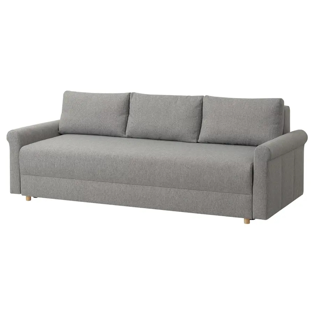 3-местный диван-кровать - IKEA DÅNHULT/DANHULT,  78x96x220см, серый, ДАНХУЛЬТ ИКЕА