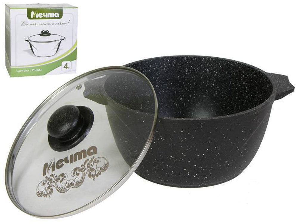 Кастрюля 8л Гранит АП black