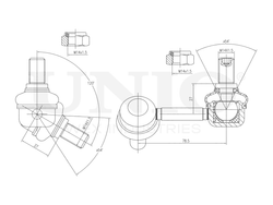 Стойка стабилизатора передняя левая UNIO SSP-50234