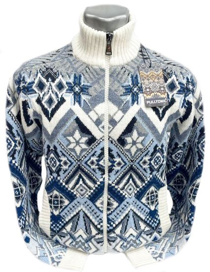 Pulltonic из шерсти и кашемира на полном замке "Ромбический" Размеры (50-54)