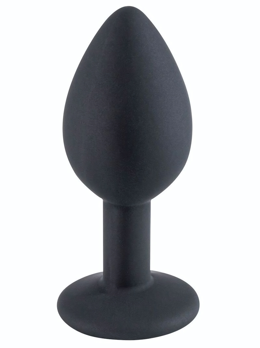 Черная малая силиконовая пробка с прозрачным кристаллом (Цвет: черный)