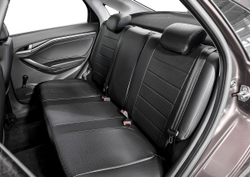 Авточехлы Rival Строчка (зад. спинка 40/60) для сидений Chevrolet Cobalt II седан 2011-2016 2020-н.в./Ravon R4 седан 2016-н.в., эко-кожа, черные, SC.1002.1