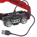 Фонарь налобный 6 режимов, 5LED, аккумуляторная батарея 500mAh USB 6352