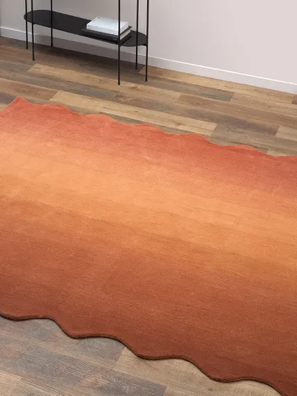 Ковер из шерсти over horizon терракотового цвета из коллекции trendy ruffles, 180х230 см