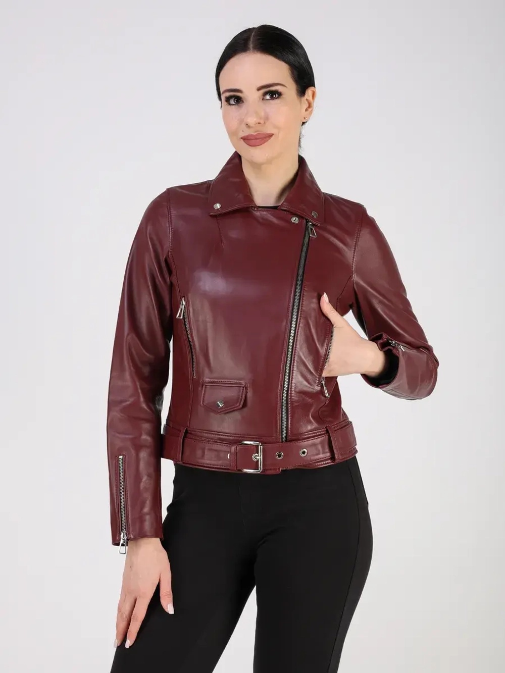 Кожаная куртка демисезонная косуха