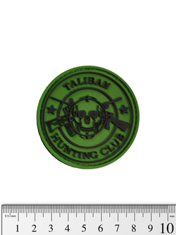 Шеврон Taliban. Hunting Club (череп с автоматами) PVC. Олива