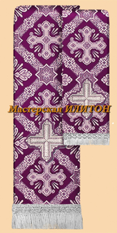 Закладка фиолетовая с серебром для Евангелия и Апостол из парчи.
