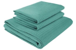 Комплект полотенец вафельных Home One 45х70 (2шт), 80х150 (1шт), изумруд