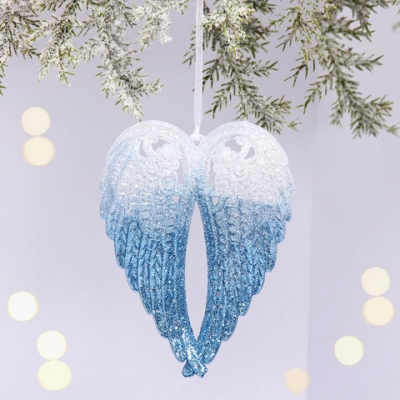 Подвеска «Волшебные крылья» 10*15 см, Белый/Голубой